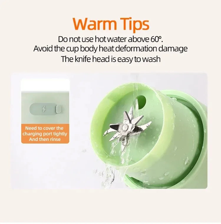Portable Juicer Blender High-Speed Mini Fruit Juice Cup with Stylish Design Powerful Motor for Home Outdoor Compact Convenient