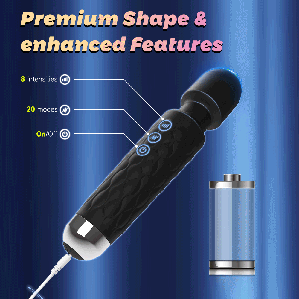 AV Magic Wand Vibrator for Woman 28 Powerful Vibrating Modes Clitoral Stimulator Flexible Silicone Body Massager Adult Sex Toys