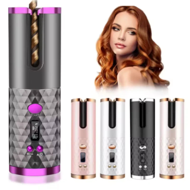 Automatic Hair Curler Wireless With Heat Timer Modes Rechargeable Portabl Fast Heating Styler For Perfect Curls Every Time