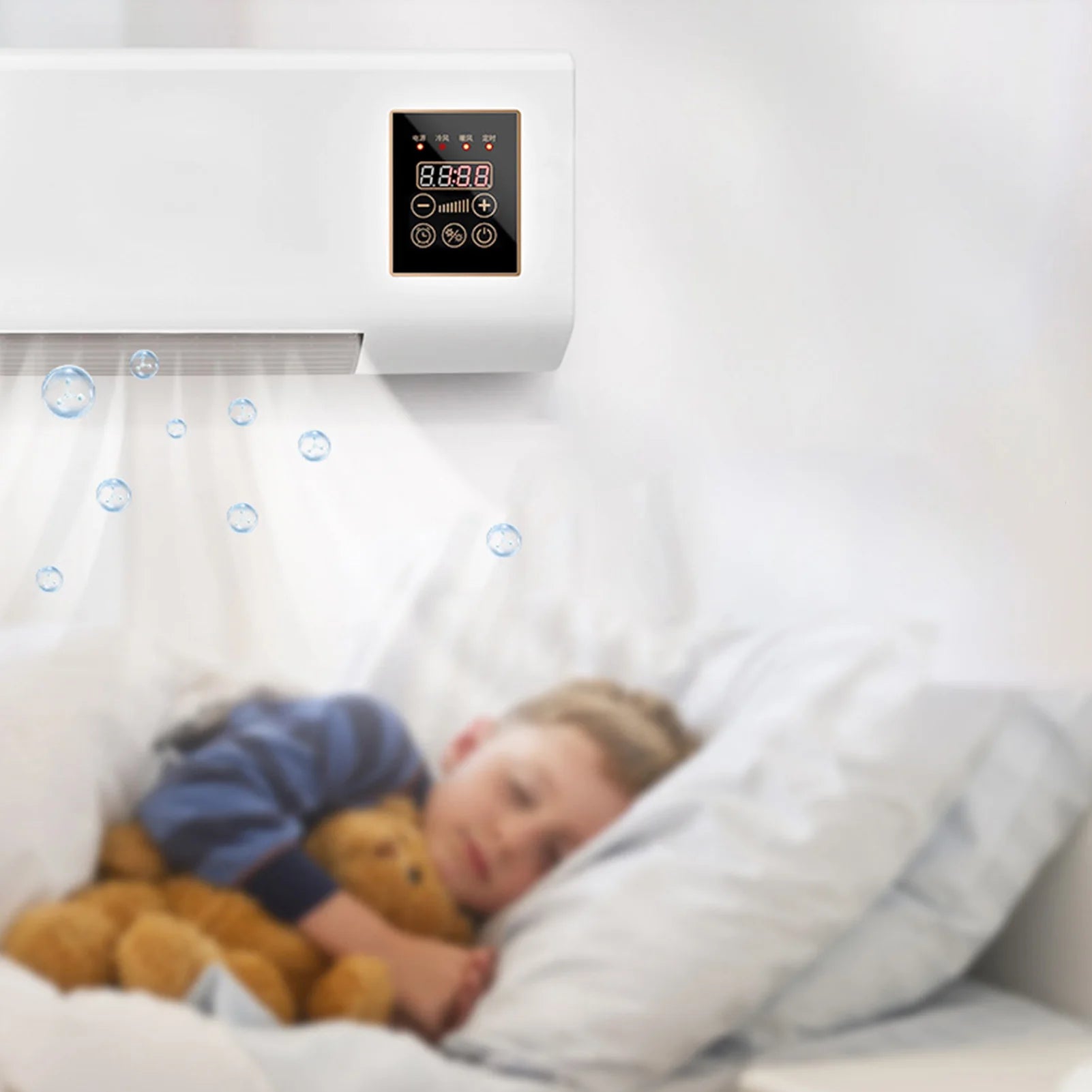 Mini Wall  Conditioner Fast Cooling and Heating  Conditioner 8H Intelligent Timing with Remote Control for Living Room