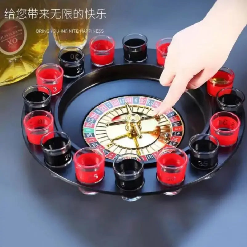 Bar Funny Tools Russia Turntable Shot Glass Drinking Game 16 Shot Glasses Set Bar Swivel Plate