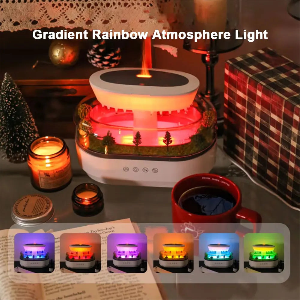 RainCloud Ultrasonic Aroma Humidifier Colorful Light Water Drip Micro Landscape Essential Oil Diffuser Home Cool Mist Humidifier