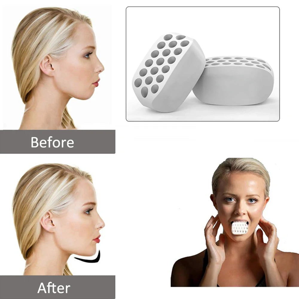 Jaw Exerciser Exercise Face Line Chin Neck Ball Trainer Silicone Workout Exercises Masseter Strengthener Strap Facial