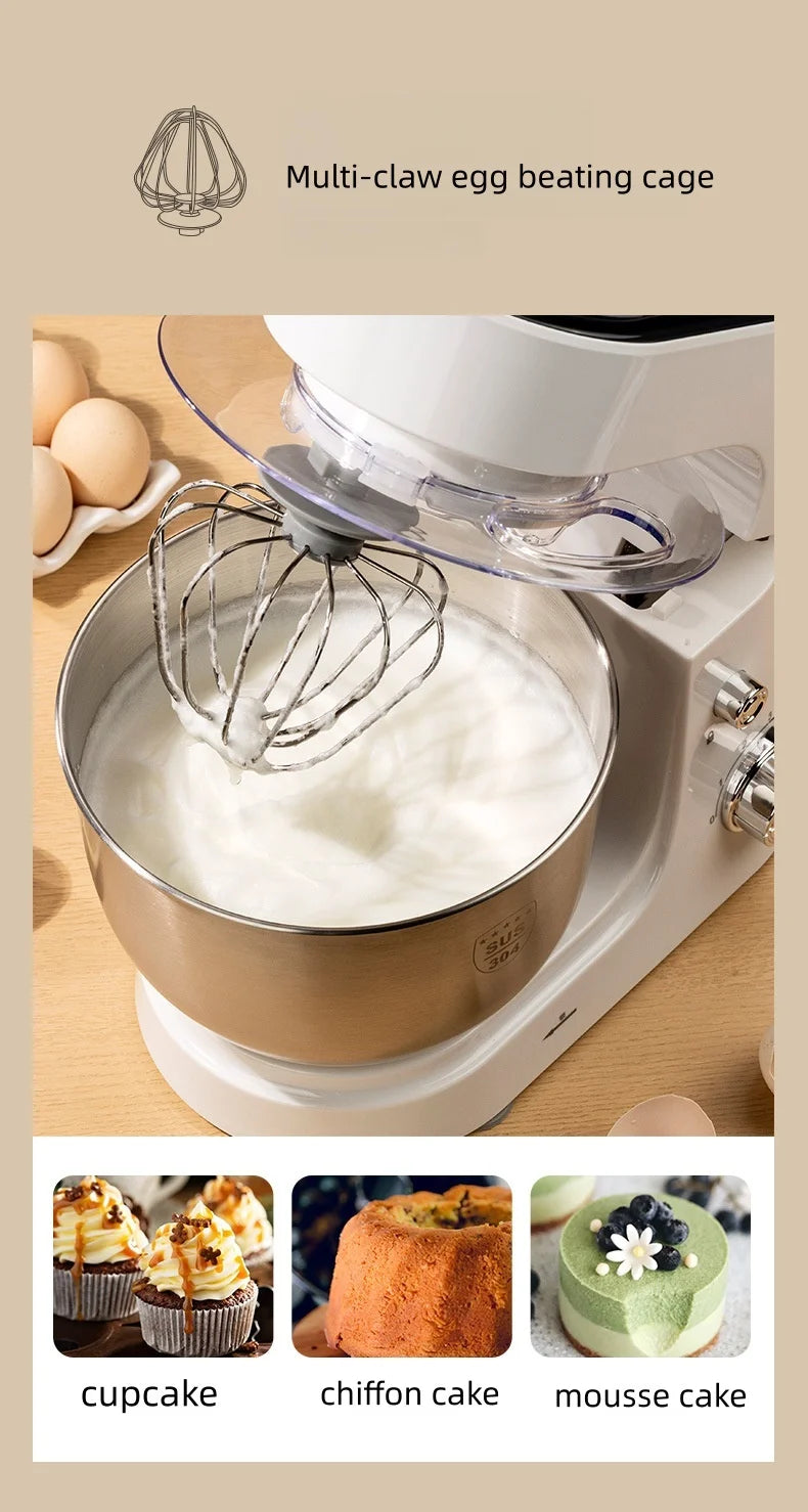 4L Chef machine household small dough kneader dough mixer electric cream whipping countertop egg beater