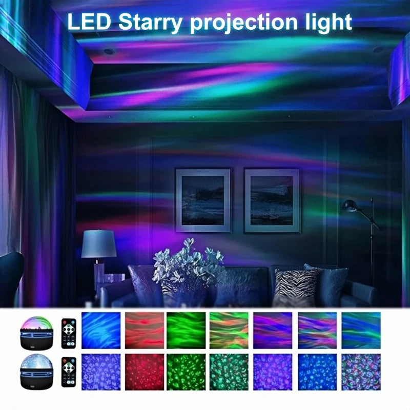 Mini LED Starry Sky Projection Light Bedroom Atmosphere Lights with Remote Control for Home Decor Room Christmas Party Disco