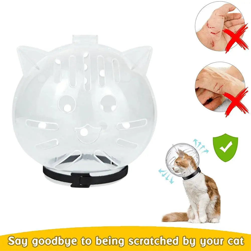 Cat Muzzle Anti-Bite Breathable Cat Grooming Supplies Grooming Mask Bath Grooming Anti-Licking Protective Space Hood