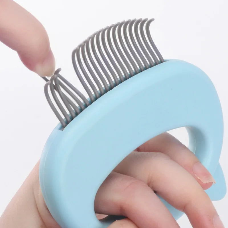 1 PCS Cat Massage Comb Plastic Easy Grip Handle Effectively Remove Cat Hair Fine Soft Brush Hair Multi-Color Grooming Tools