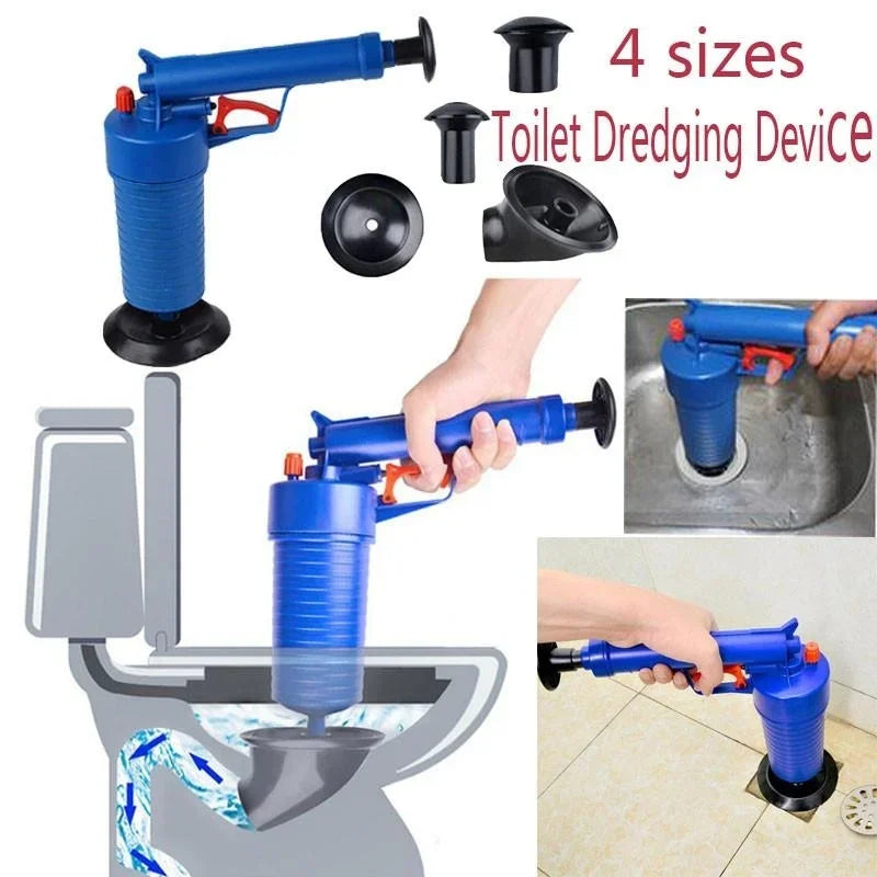 Air Power Drain Blaster Gun High Pressure Pipe Plunger Drain Cleaner Pump Pipeline Clogged Remover Bathroom Sink Toilet Cleaner