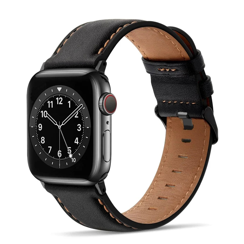 Leather Strap for Apple watch band 44mm 49/45mm 40/41 42 46mm belt Retro luxury Correas iWatch series 10 9 5 4 SE 6 7 8 ultra 2