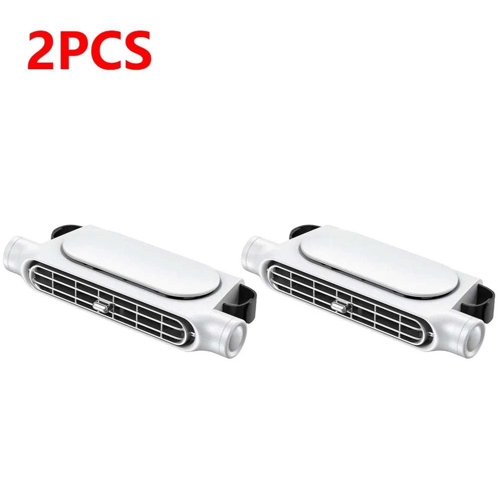 2-1pc Portable Car Seat Fan 3 Speeds Adjustable Car Seat Headrest Fan USB Powered Car Neck Cooler for Front Rear Seat Passenger