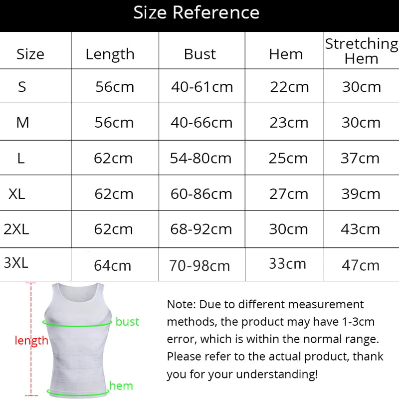 Men's Slimming Body Shapewear Corset Vest Shirt Compression Abdomen Tummy Belly Control Slim Waist Cincher Underwear Sports Vest