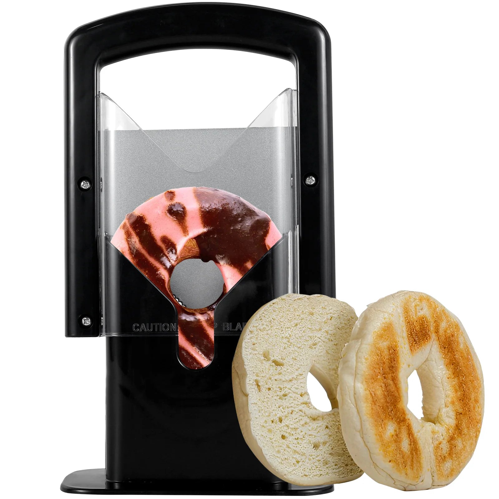 Bagel Cutter Slicer with Safety Handle Stainless Steel Handheld Bread  Precision Cutter Portable Muffin Slicer Kitchen Gadgets