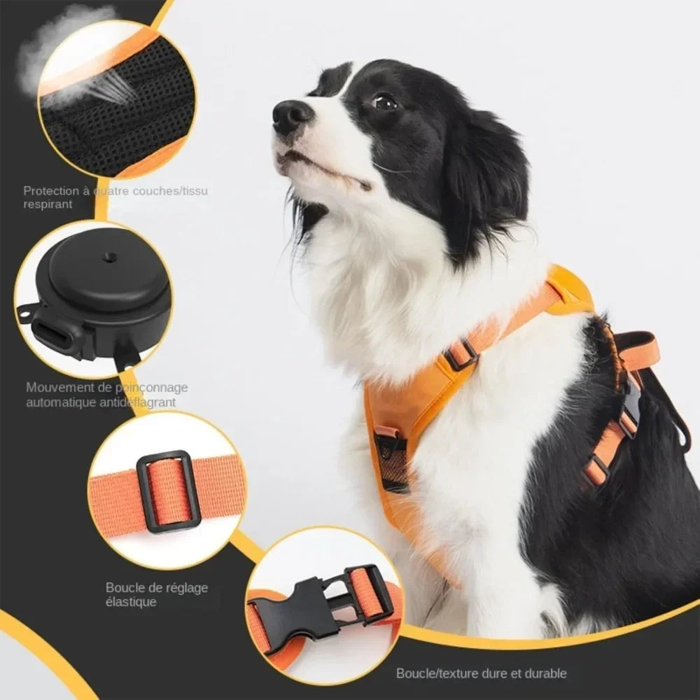 Dogs Explosion-proof Punch Breathable Dog Collar Harness for Small Medium Large Adjustable Pet Harness Vest Outdoor Training