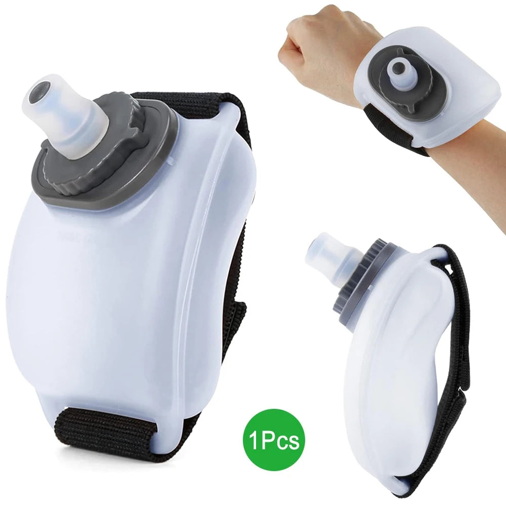 1PCS Wrist Water Bottle, Wearable HandsFree Silicone 200 ml Running Water Bottle,  Portable Cycling Marathon Rock Climbing Sport