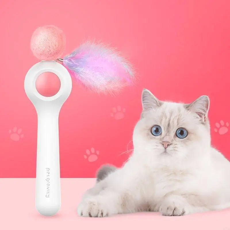 D7YB Retractable Wand Toy Tassel Toy Long Tease Wand with Ball