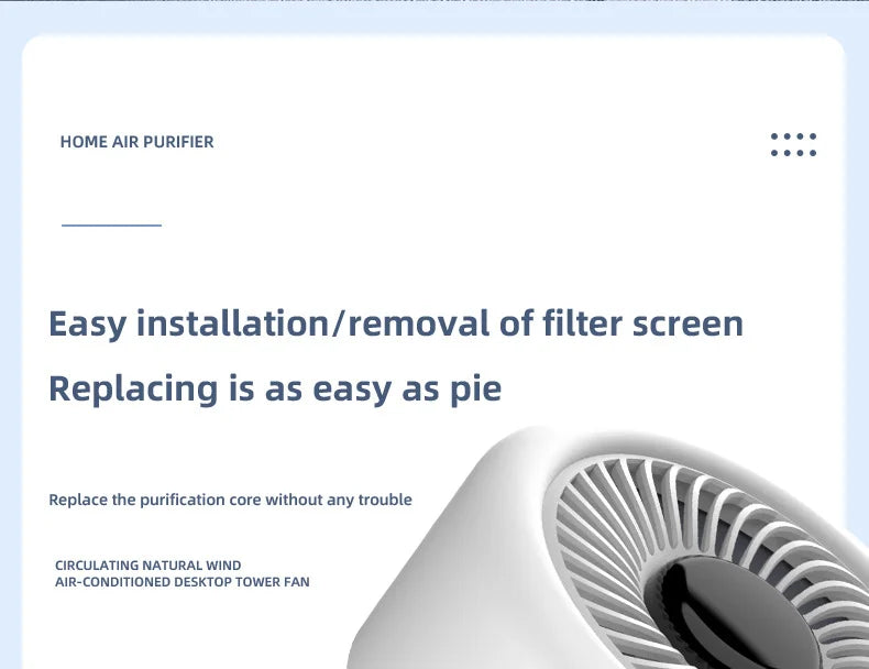 Mini Desktop Air Purifier HEPA Filter With Negative Ion Technology Eliminates Formaldehyde Odors Smoke And Dust Particles