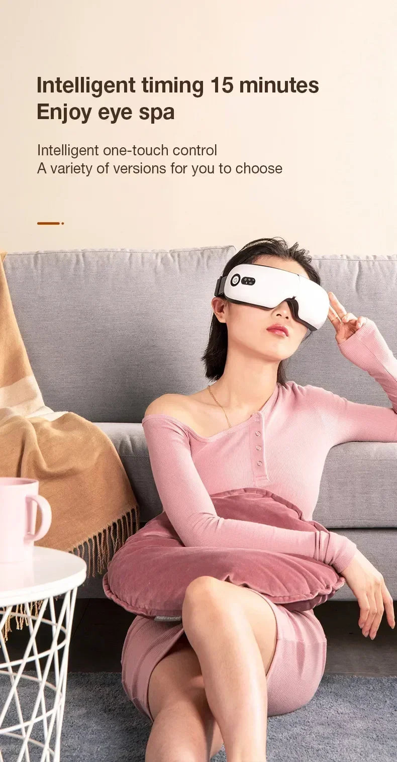 4D Eye Massager Smart Airbag Vibration Eye Care Instrument Hot Compress Bluetooth Eye Massage Glasses Fatigue anti-wrinkle Care