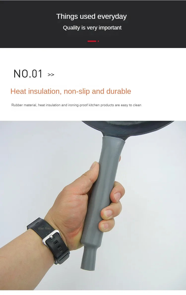 Anti-scalding Pot Handle Heat Resistant Cover New Frying Pan Protector Hot Handle Holder Sleeve Rubber Pan Handle Sleeve