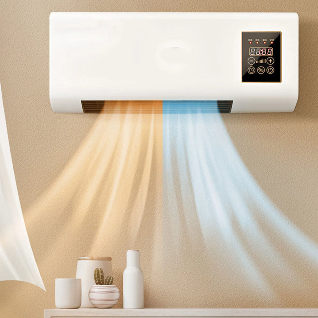 2 in 1  Portable Air Conditioning Cool Warm Dual Use Wall Mounted Heater 1800W Wall Mounted with Remote Control for Bedroom