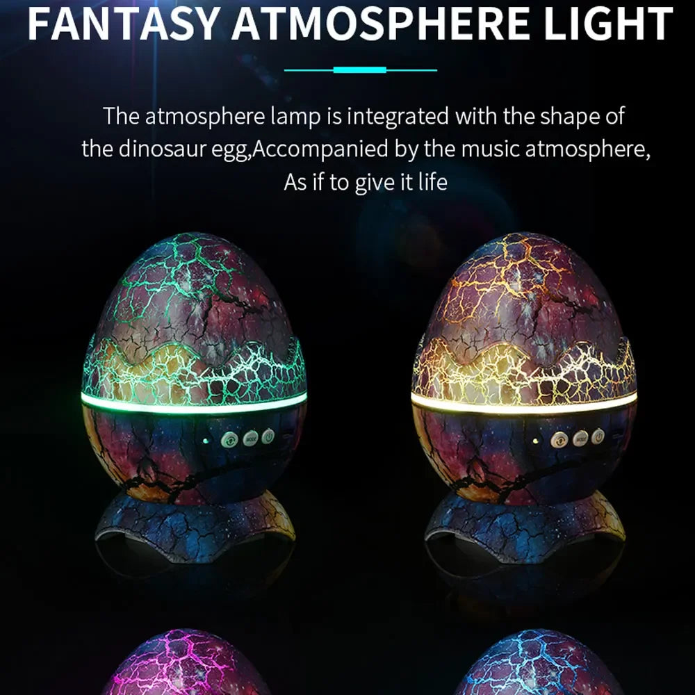 Dinosaur Egg Galaxy Projector with Remote Control Bluetooth Speaker LED Night Light Starry Sky Projection Light Children's Gift