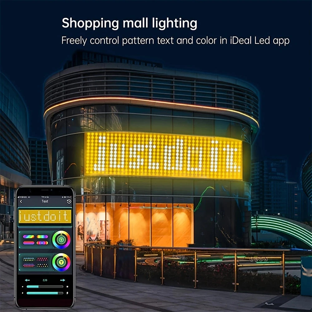 400LED Smart Curtain Lights, RGBIC Color Changing Christmas Lights String Dimmable DIY Patterns with Music for Bedroom Courtyard