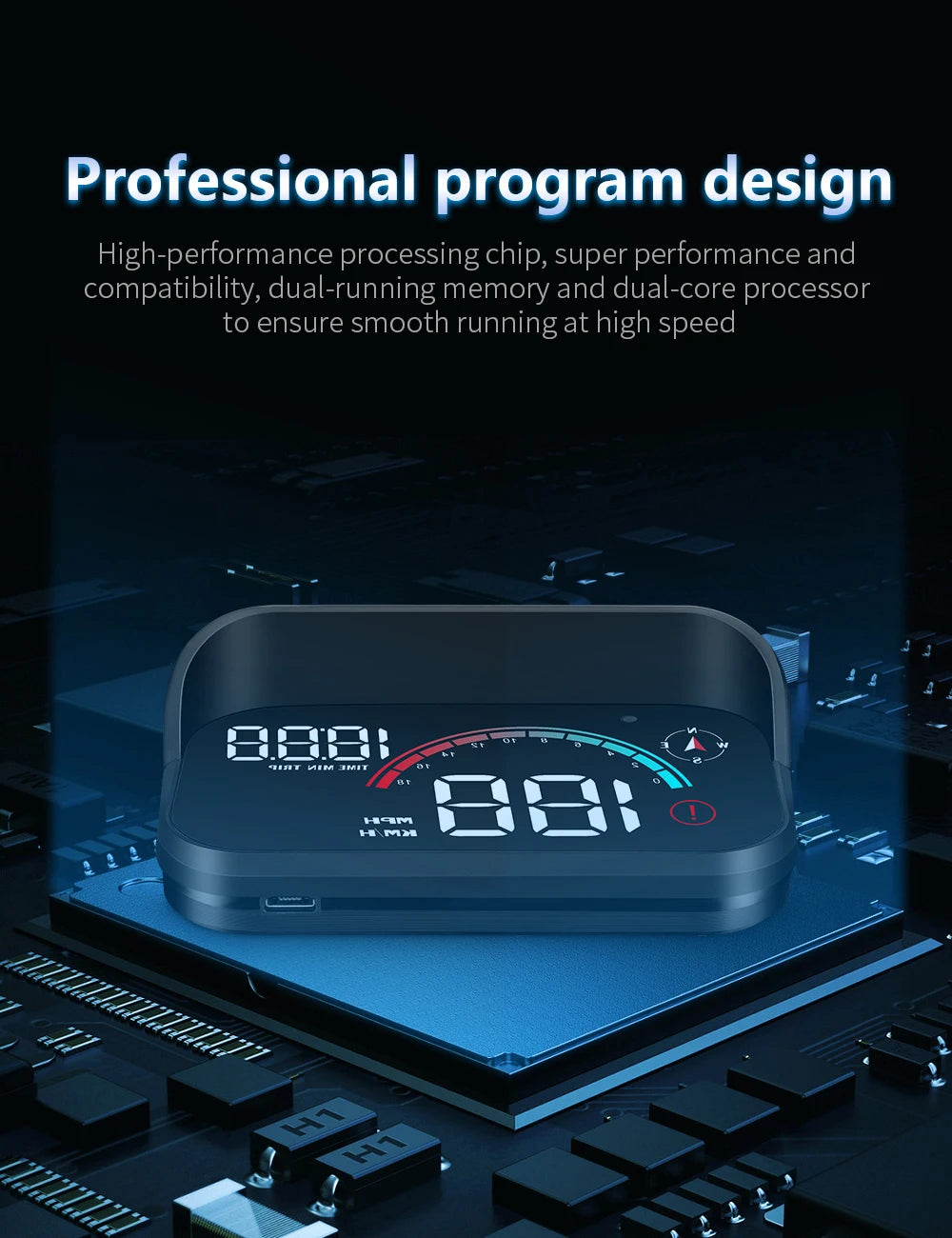 New M22 Car GPS Head Up Display Speed RPM KMH MPH HUD GPS Speedometer Projector Screen Dashboard with Odometer Overspeed Alarm