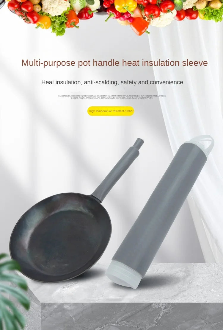 Anti-scalding Pot Handle Heat Resistant Cover New Frying Pan Protector Hot Handle Holder Sleeve Rubber Pan Handle Sleeve