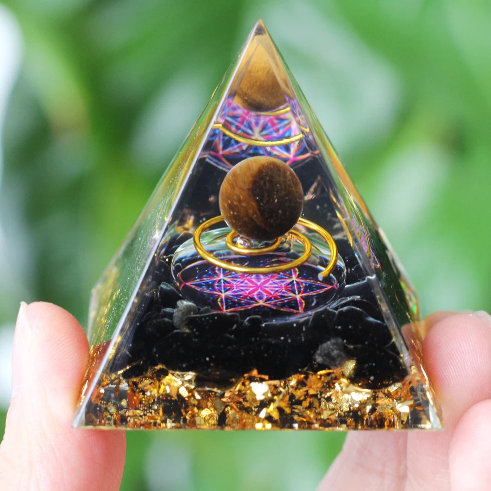 Orgonite Pyramid Crystals Natural Stone Orgone Energy Generator Healing Reiki Chakra Meditation Ornaments Crafts Office Decor