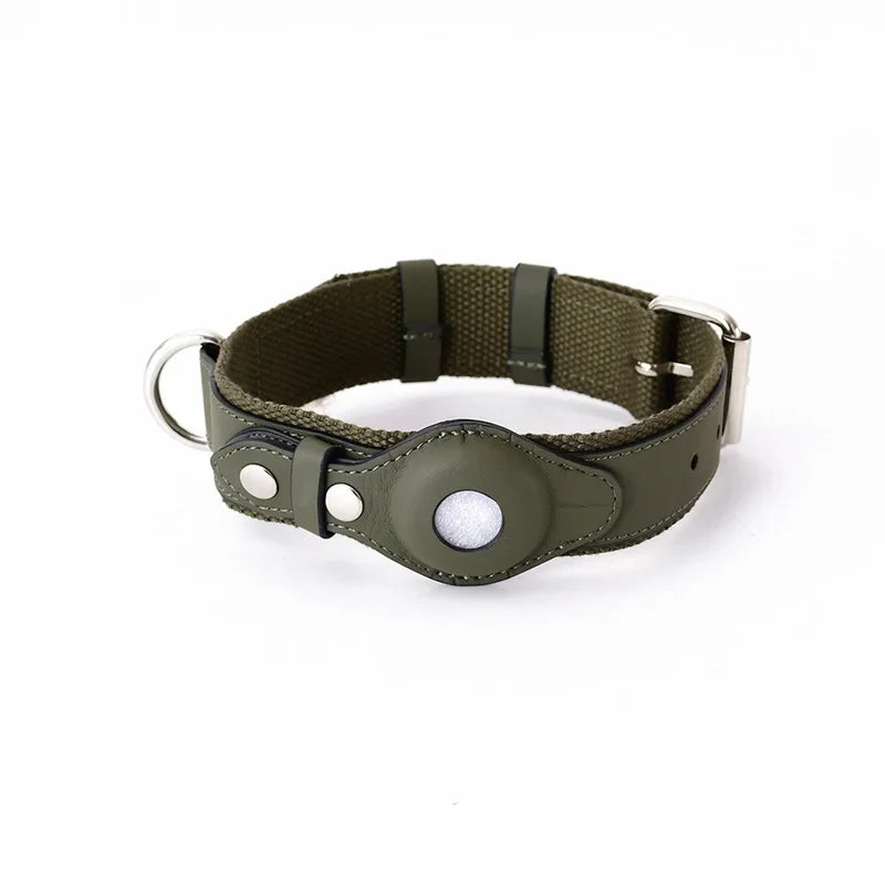 Leather Dog Collar Pet Adjustable Necklaces With Luxury Design For Apple Airtag LocationPositioning Device Cover Cat Accessories