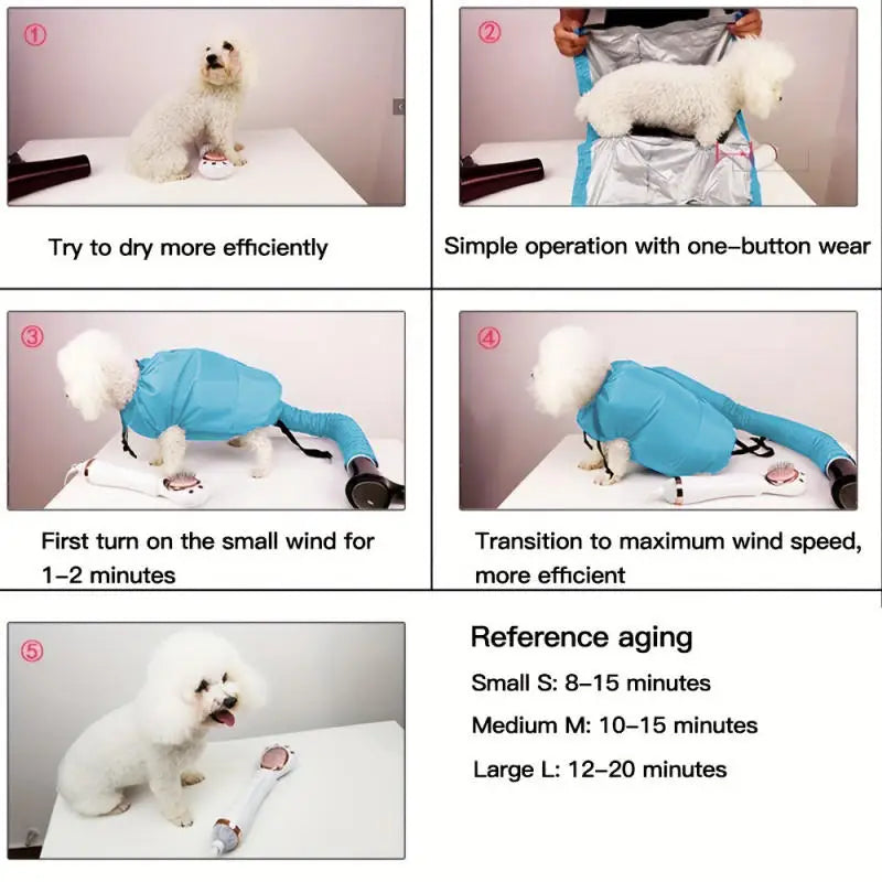 Portable Pet Drying Bag Folding Dog Hair Dryer Box Blow Bag Pet Grooming Dry Bag Dog Blowing Cat Bathing Pet Hair Drying Clothes