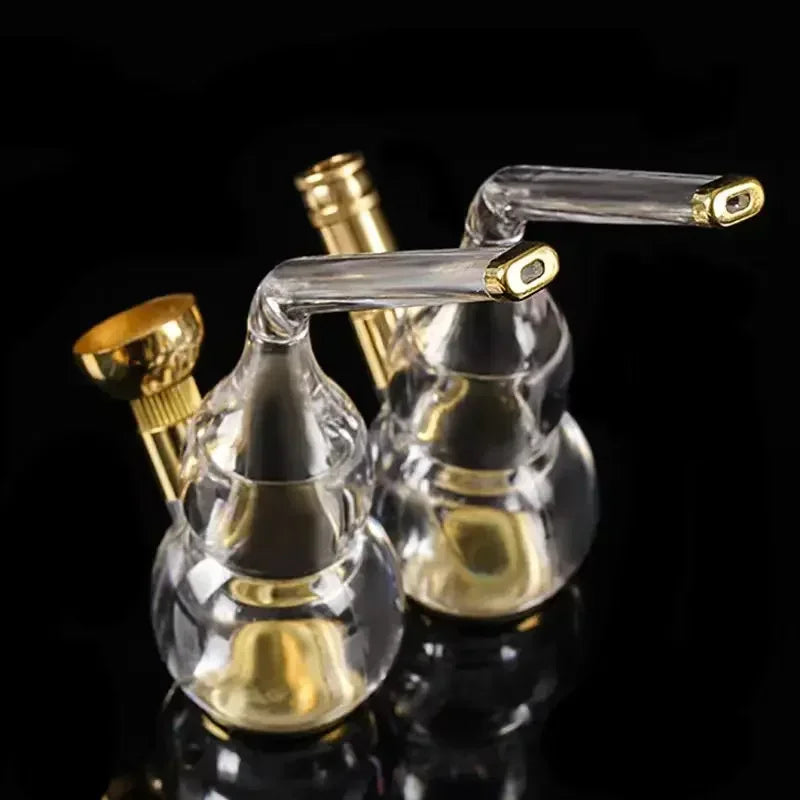 Dual purpose exquisite water bottle Gourd shaped Transparent pipe Tar Filtration Recyclable Smoking Holders Smoking Accessories