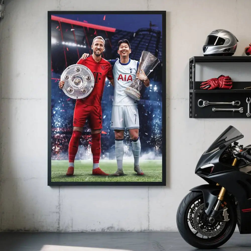 1PC Football Tottenham wins the championship poster Self-adhesive Art Waterproof Paper Sticker Coffee HouseWall Decor