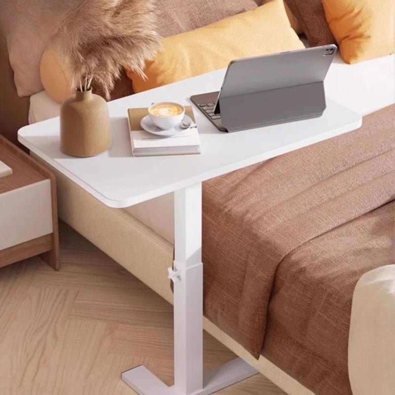 Height Adjustable Mobile Laptop Desk with Wheels Multi-Purpose Rolling Tray Table for Standing Workstation Use in Living Room