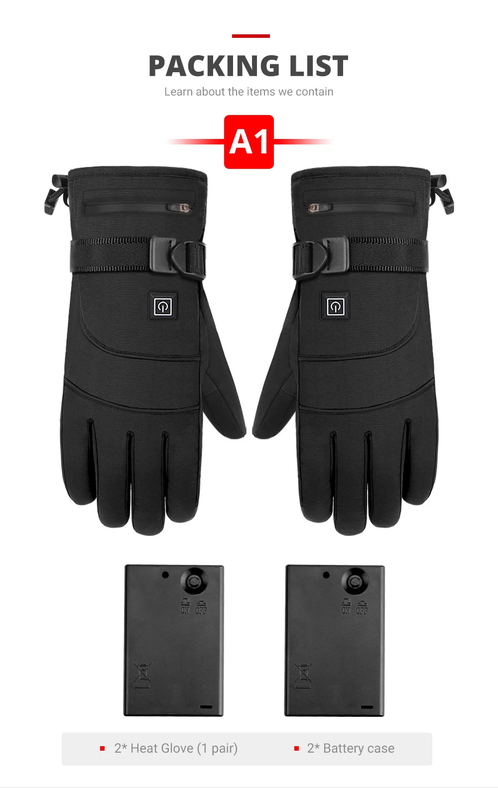HEROBIKER Motorcycle Gloves Waterproof Heated Guantes Moto Touch Screen Battery Powered Motorbike Racing Riding Gloves Winter##