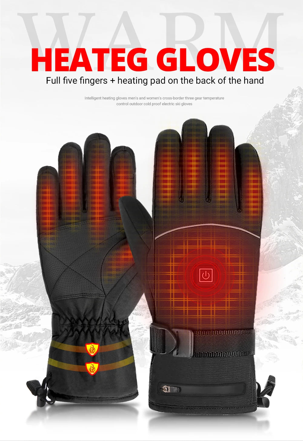 HEROBIKER Motorcycle Gloves Waterproof Heated Guantes Moto Touch Screen Battery Powered Motorbike Racing Riding Gloves Winter##
