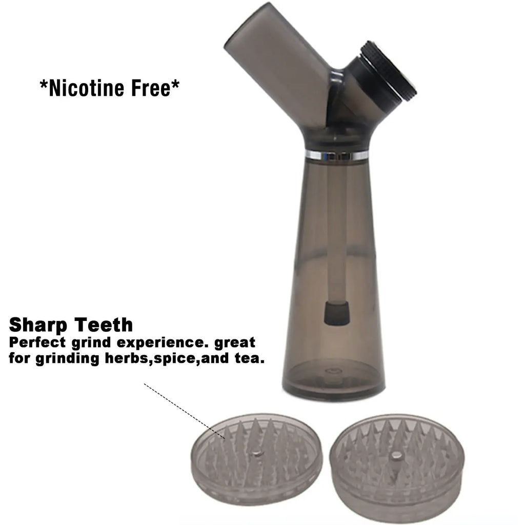 JOK JUK Acrylic Water Smoking Pipe with Dry Herb Grinder Protable Handheld Hookah Kettle Tobacco Shop Smoke Grass Accessories