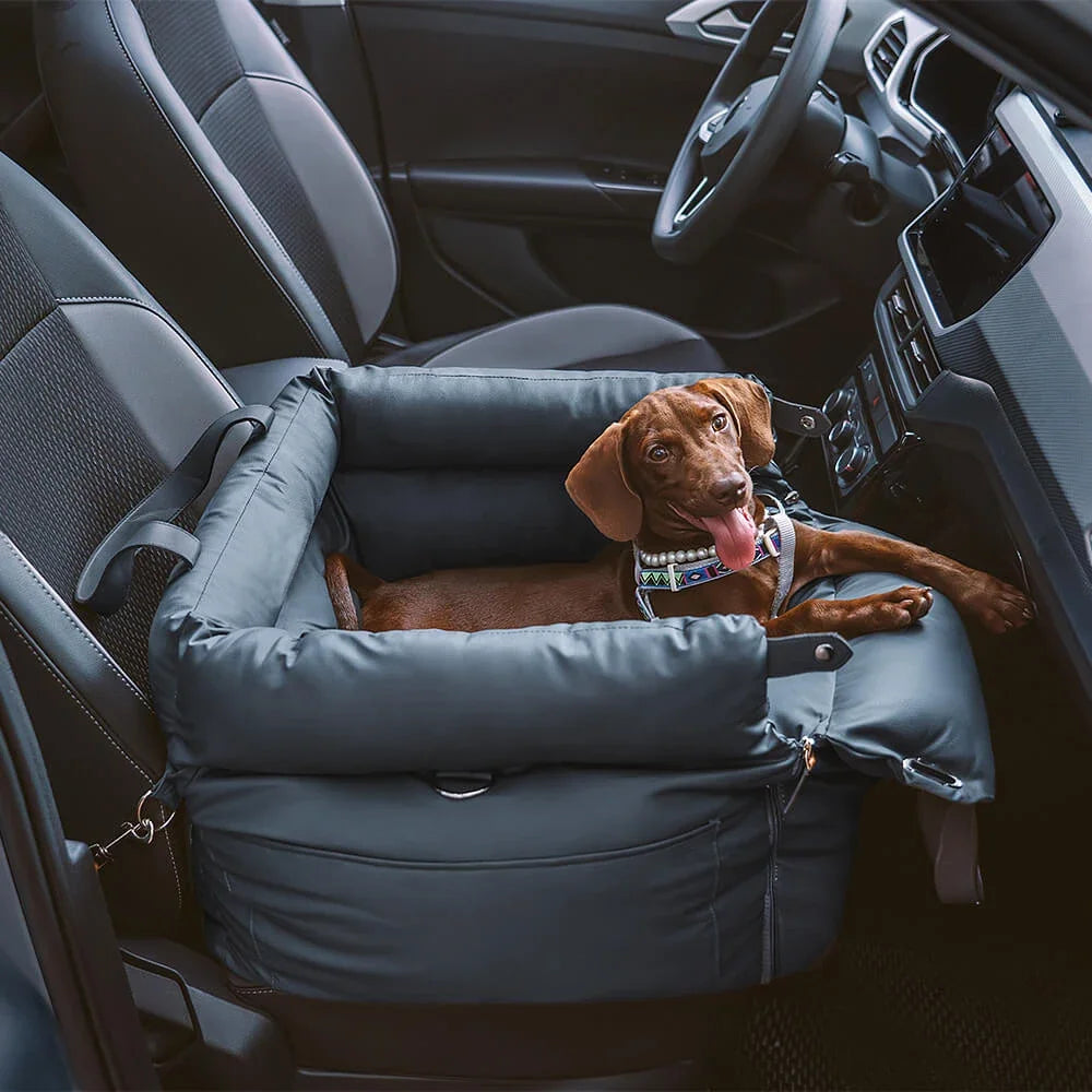 Winter Pet Outing Lathe Luxury Faux Leather Dog Car Seat/Cat Car Bed/Booster Bed Pet Booster Car Seat Comfortable Cat Travel Bed