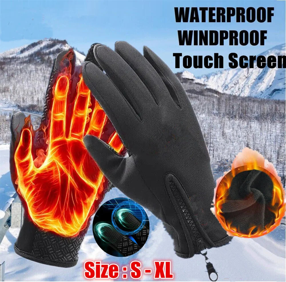 Outdoor Winter Gloves Men Women Touchscreen Warm For Cycling Driving Motorcycle Cold Gloves Windproof Non Slip Gloves S-XL