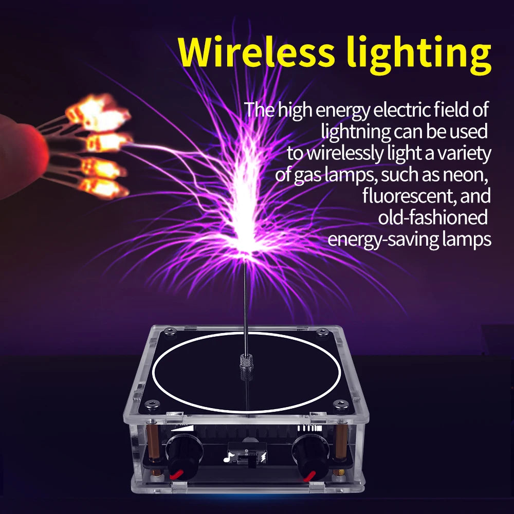 Music Tesla Coil Bluetooth/AUX Dual Mode Music Box Artificial Lightning Touchable Audio Input Bluetooth Science Experiments ﻿