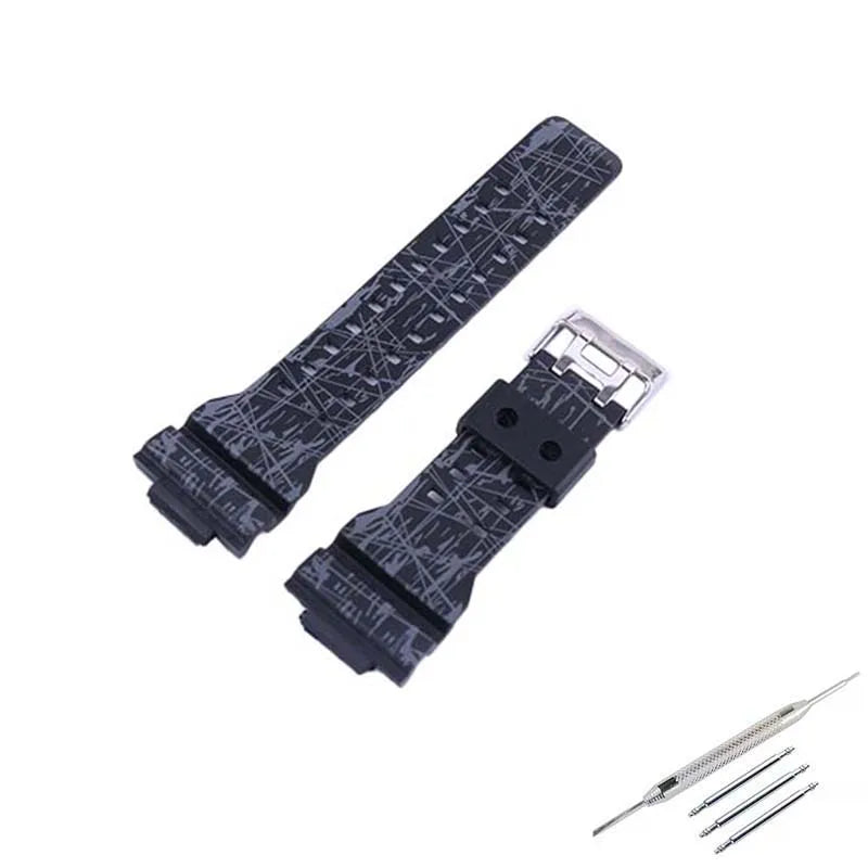 16mm Men's Camo Resin watch band Compatible for Casio GA-100/110/120/140 700 GD-100 GLS-100 GAX-100 watch strap rubber wristband