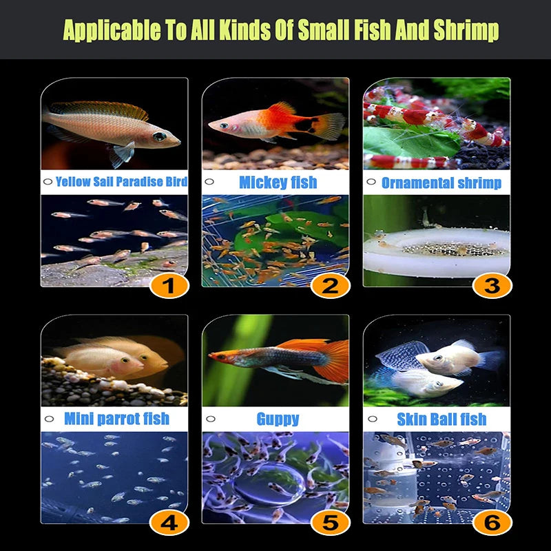 【E】Floating Fish Breeding Isolation Box With Suction Cups 270°Flowing Water Propagation Separate Parent And Baby Fishes