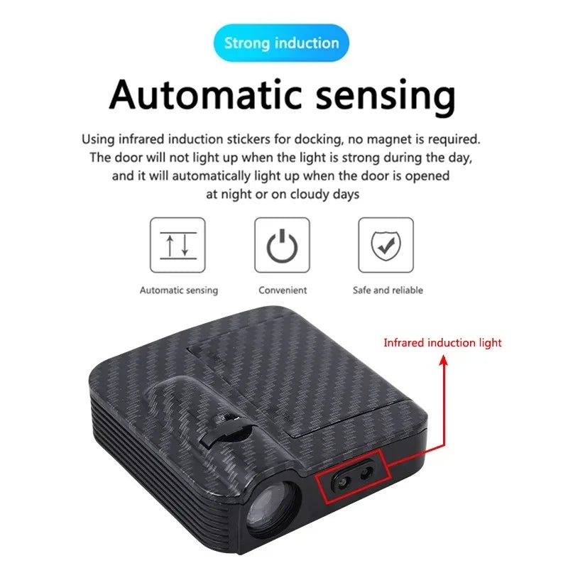 2Pcs Car Angel Wings Wireless Car Door Welcome Courtesy Shadow Projector Lamp LED HD Logo Light Cars Accessories