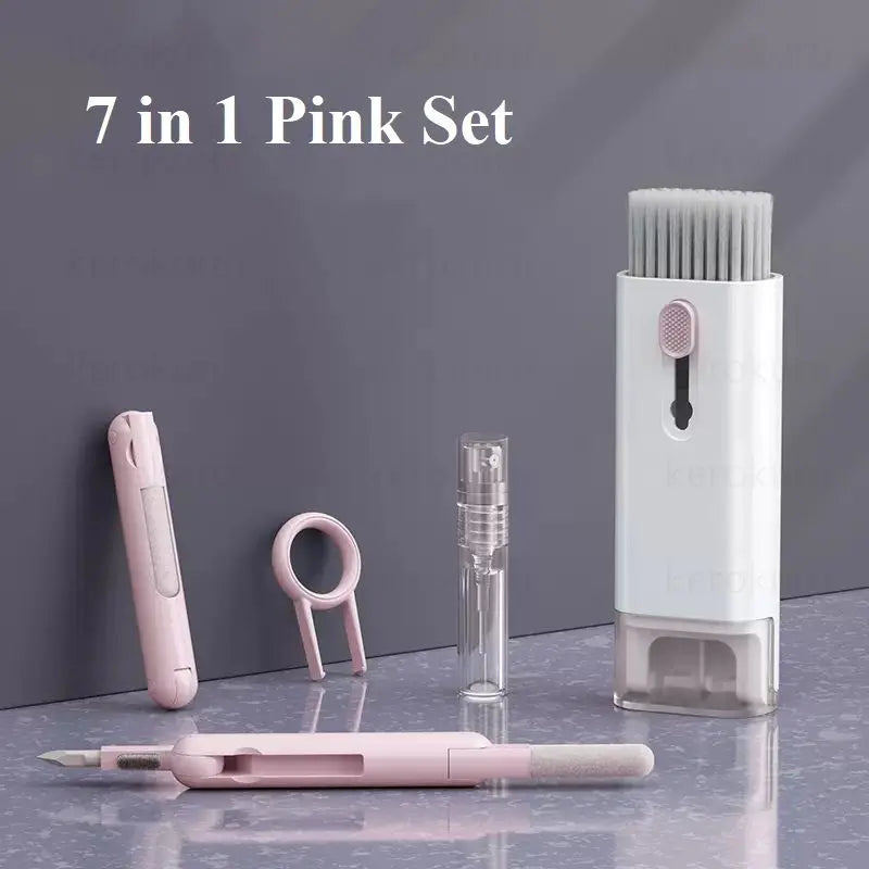 7-in-1 Keyboard Cleaner Earphones Cleaning Pen Keycap Puller Set Multifunctional Cleaning Kit For AirPods iPhone iMac MacBook