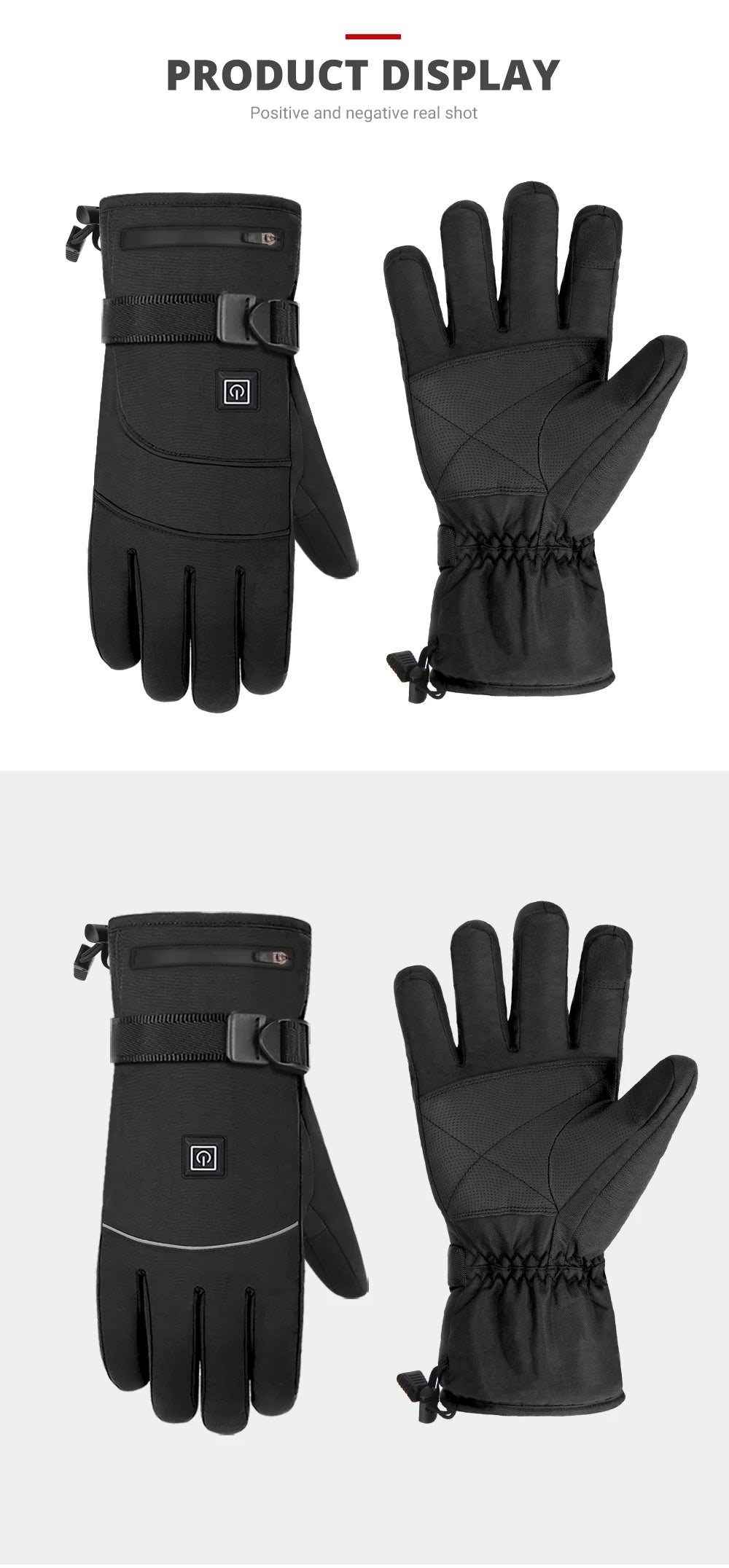 HEROBIKER Motorcycle Gloves Waterproof Heated Guantes Moto Touch Screen Battery Powered Motorbike Racing Riding Gloves Winter##