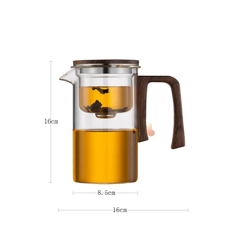 Fashion New Water Separation Inner Container Teapot One Click Magnetic Switch Tea Separation Filtration Glass Tea Pot