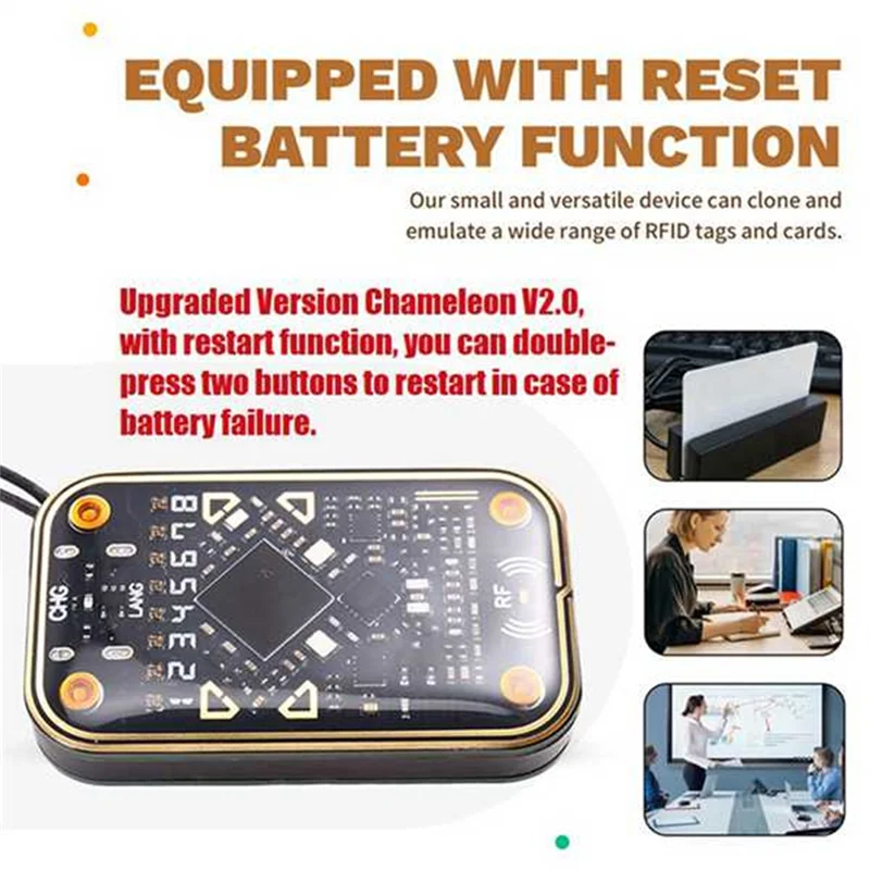 News Chameleon Ultra V2.0 RFID Smart Chip Reader NFC Duplicator+3XCUID 6XUID Keychain 125Khz 13.56Mhz Card Decode RFID Reader