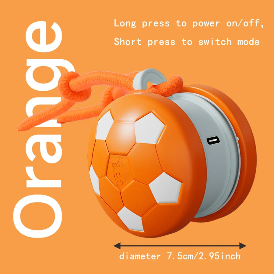 Smart Interactive Dogs Toy Balls Pets Dual-Wheel Spinning Electric ball USB Rechargeable Soccer-Shaped Cat Toys With Tail String