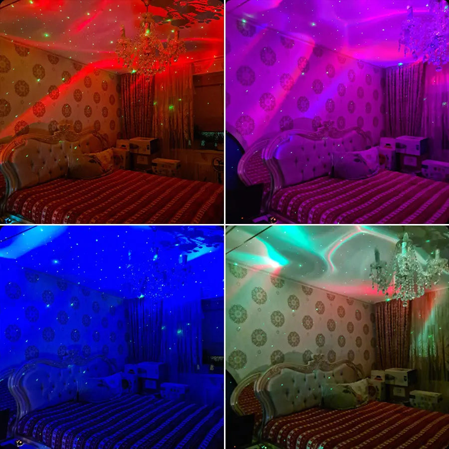 SA204 RGB LED Motive Aurora Projector Night Green Laser Sky Stars Disco Light Nebula Cloud Christmas Children Bedroom Stage Lamp