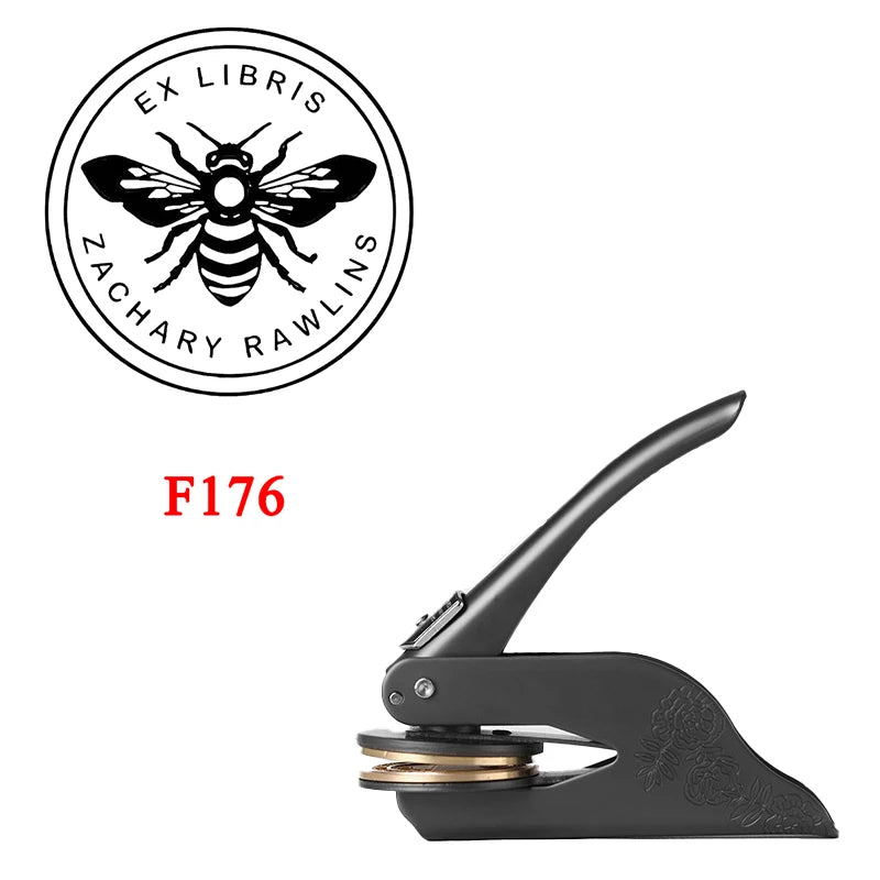 Embosser Stamp Customized Private Logo Customization Library Book Invitation Wedding Embossing Stamp Company Paper Leather Seals