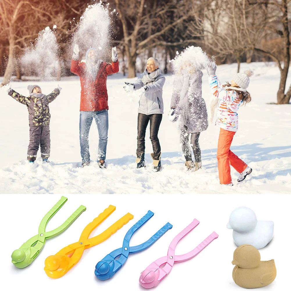 Snowball Maker Clip for Kids Adult Heart Snowflake Duck Shape Clip Tongs for Outdoor Sand Snow Ball Mold Toys Fight Sports Toys